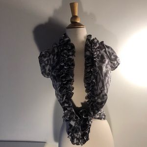 ANN TAYLOR LOFT RUFFLE BLOUSE